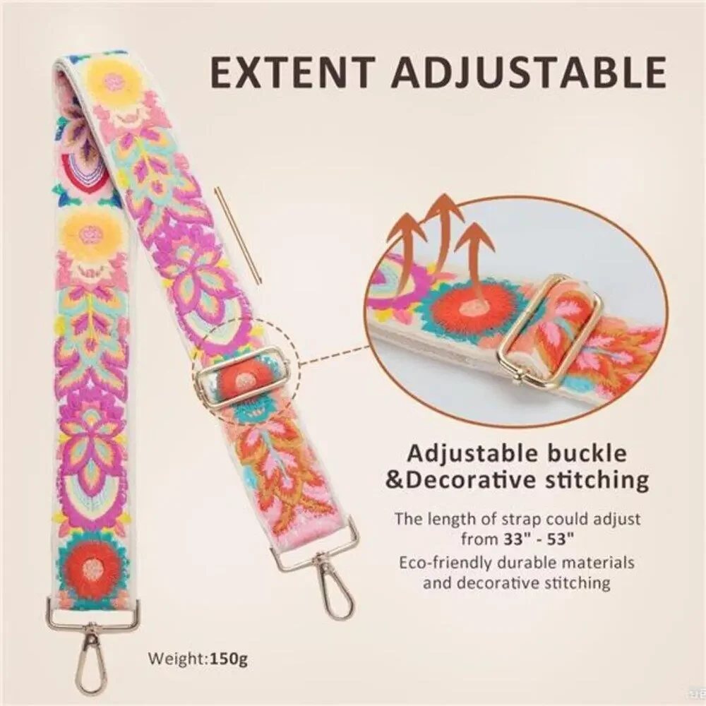Snycler Wide Purse Straps Crochet Flower Replacement Crossbody for Handbag